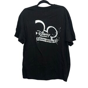 Hanes Mens Black Disney Channel Celebrating 25 Years Cast Member T-Shirt Large